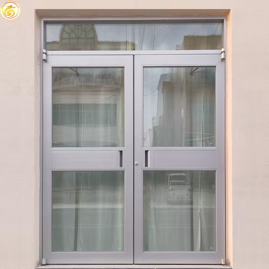 Commercial Exterior Double Aluminum Tempered Glass Swing Door